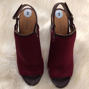 💕Sale! Calvin Klein Velvet slingback sandal